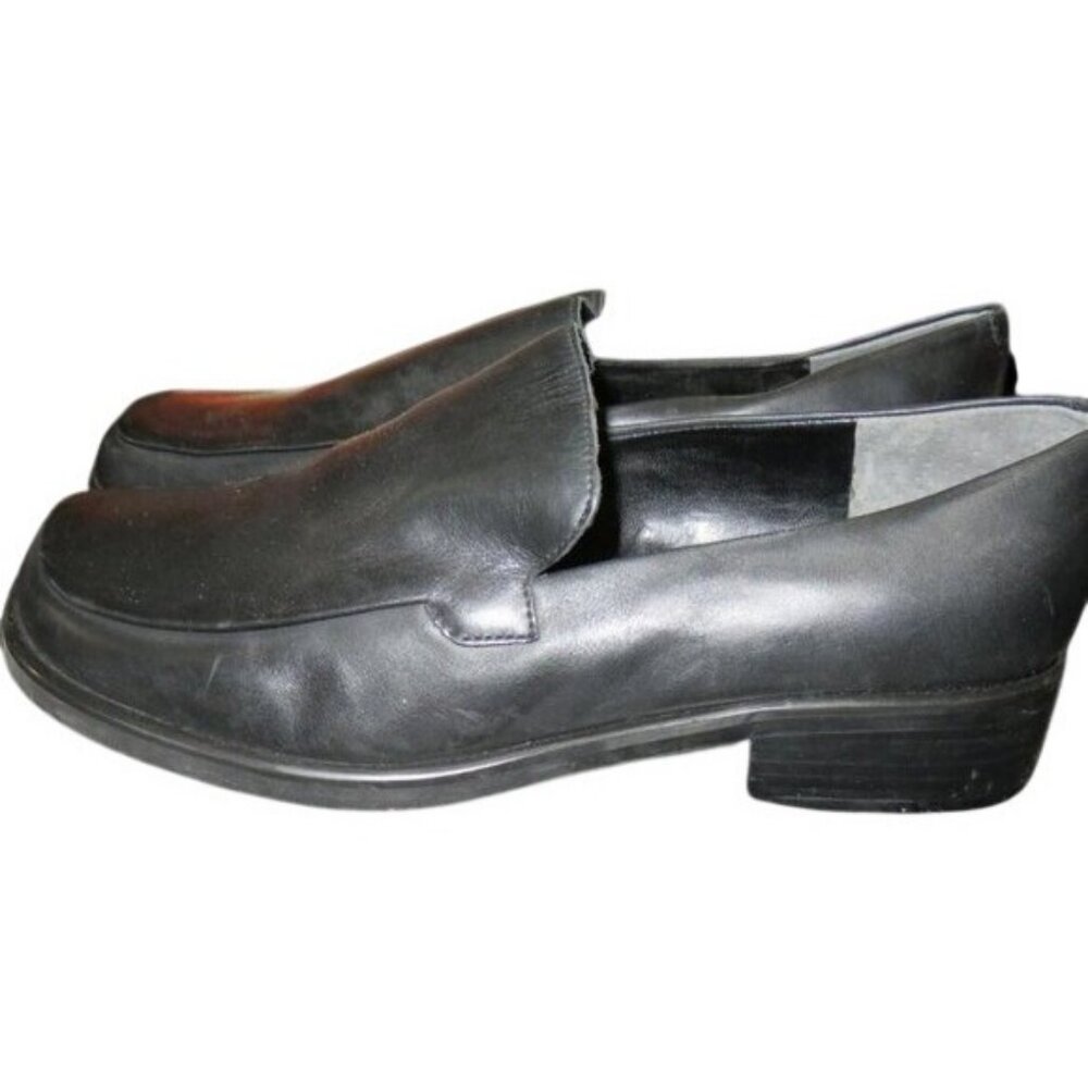 FRANCO SARTO Flex Black Italian Leather Loafers Driving Shoes size 10 wide